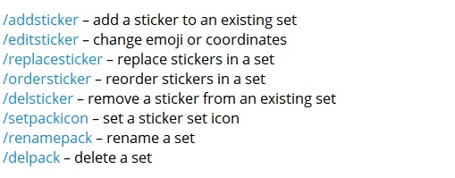 Telegram Sticker Commands