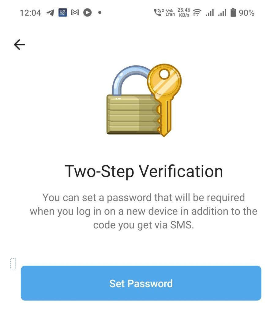 Two Step verifcation Telegram