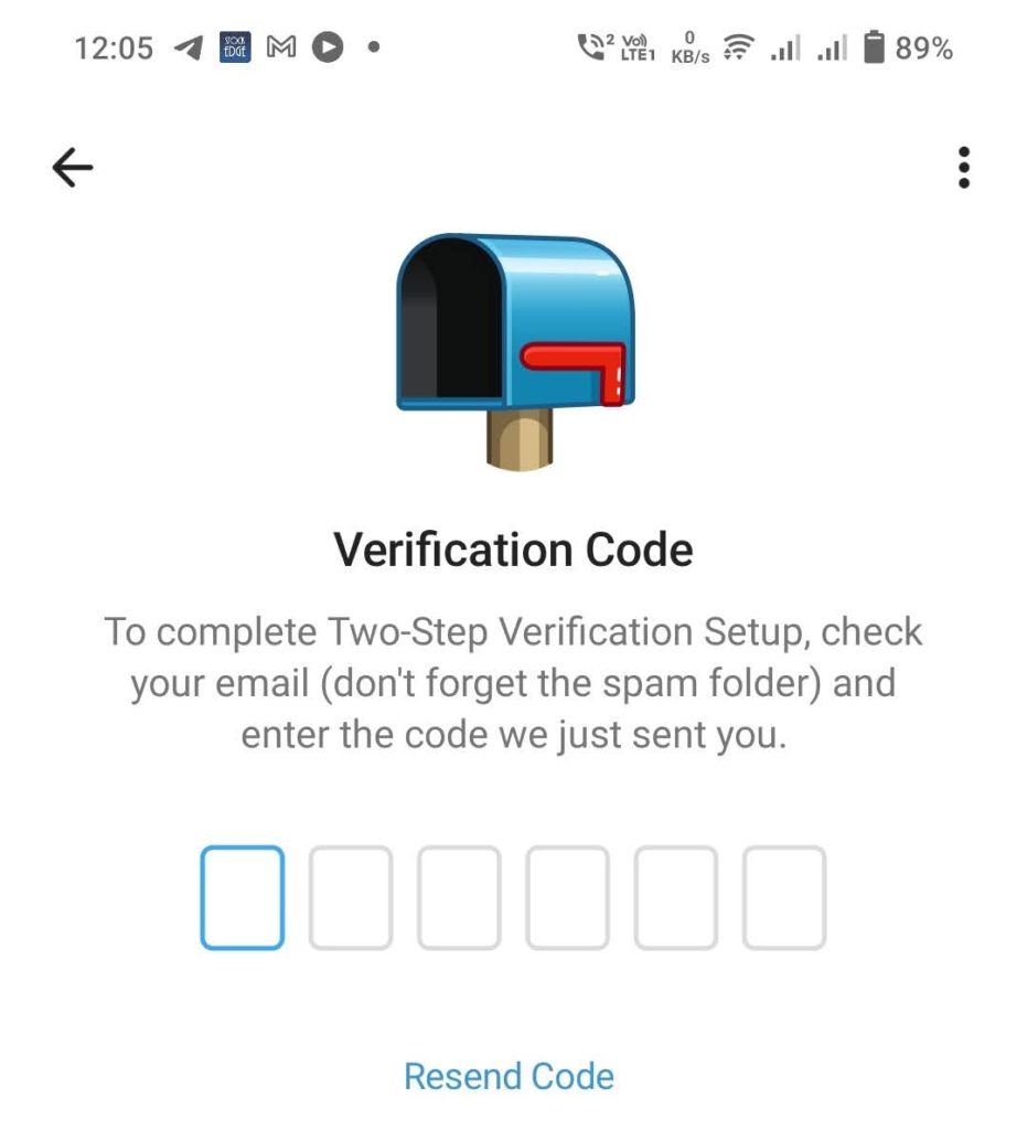 Verification Code Email Telegram