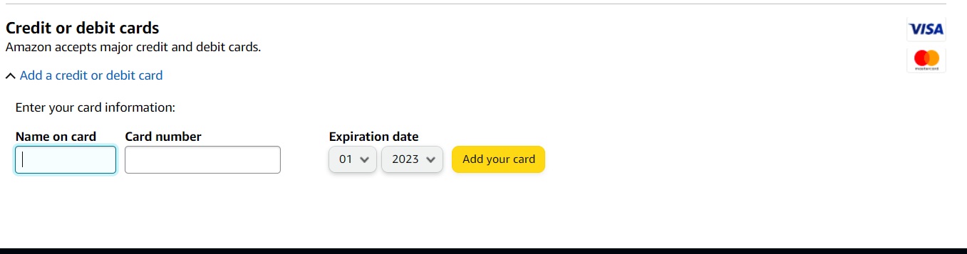 Amazon Add Bank Card