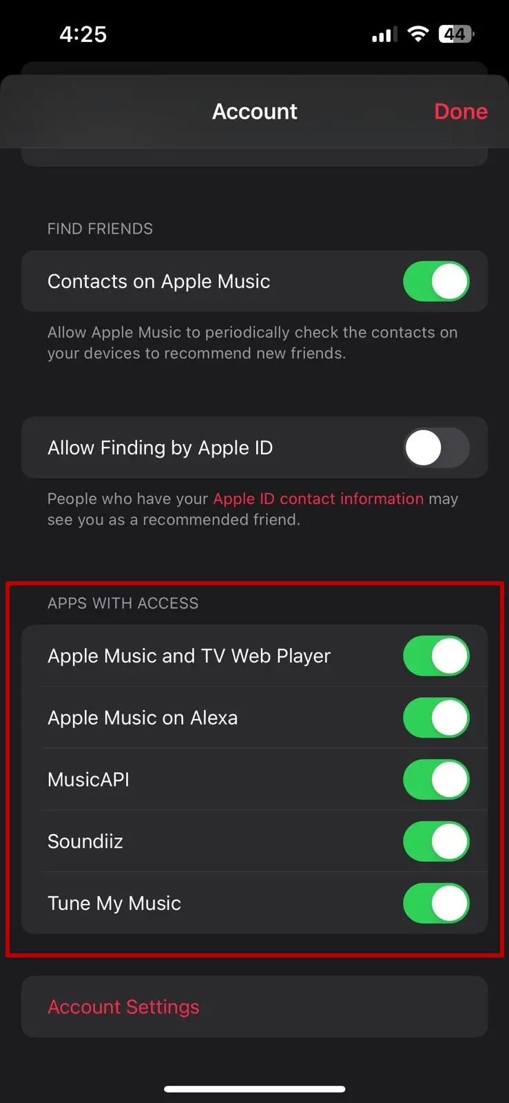 Apple Music Access Remove