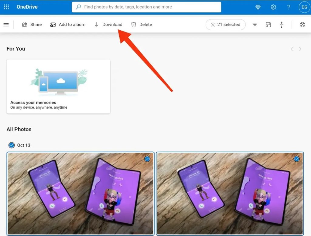 Download Photos from OneDrive