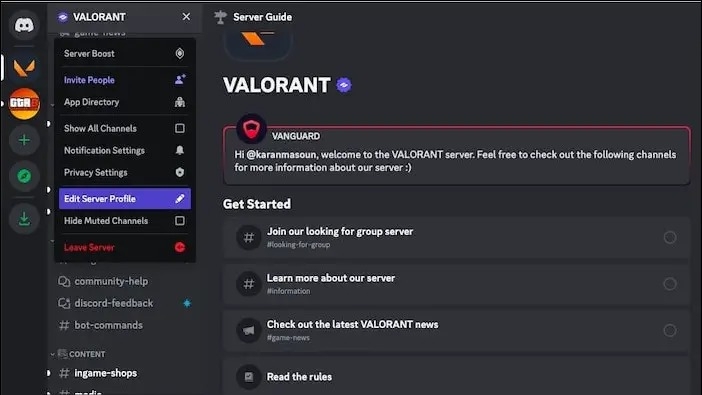 Edit Server Profile on Discord