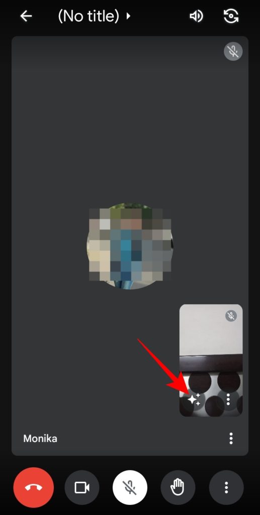 Effects icon on Google Meet call