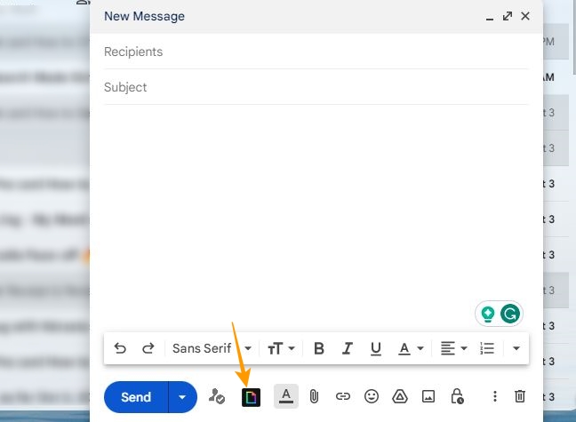GIPHY extension in Gmail compose window