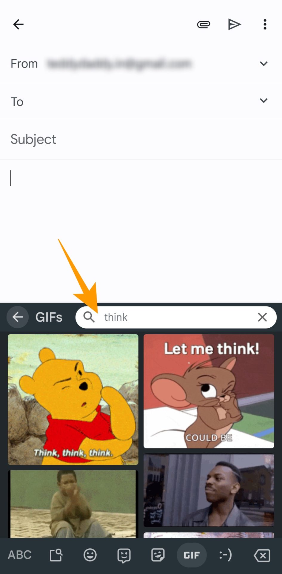 Gboard GIF finder