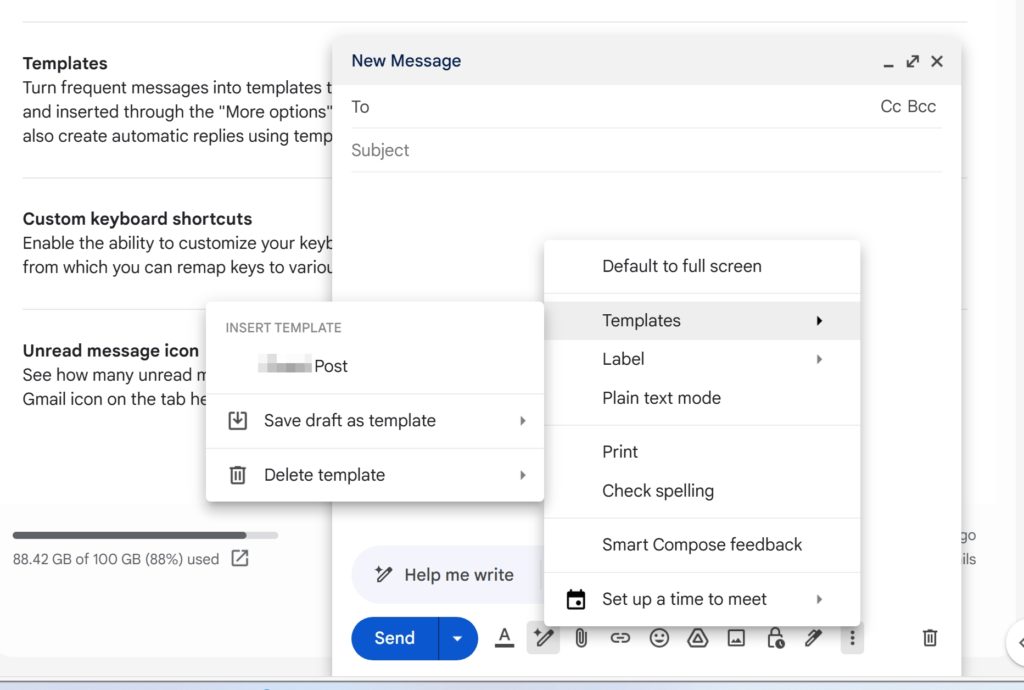 Gmail Insert Template