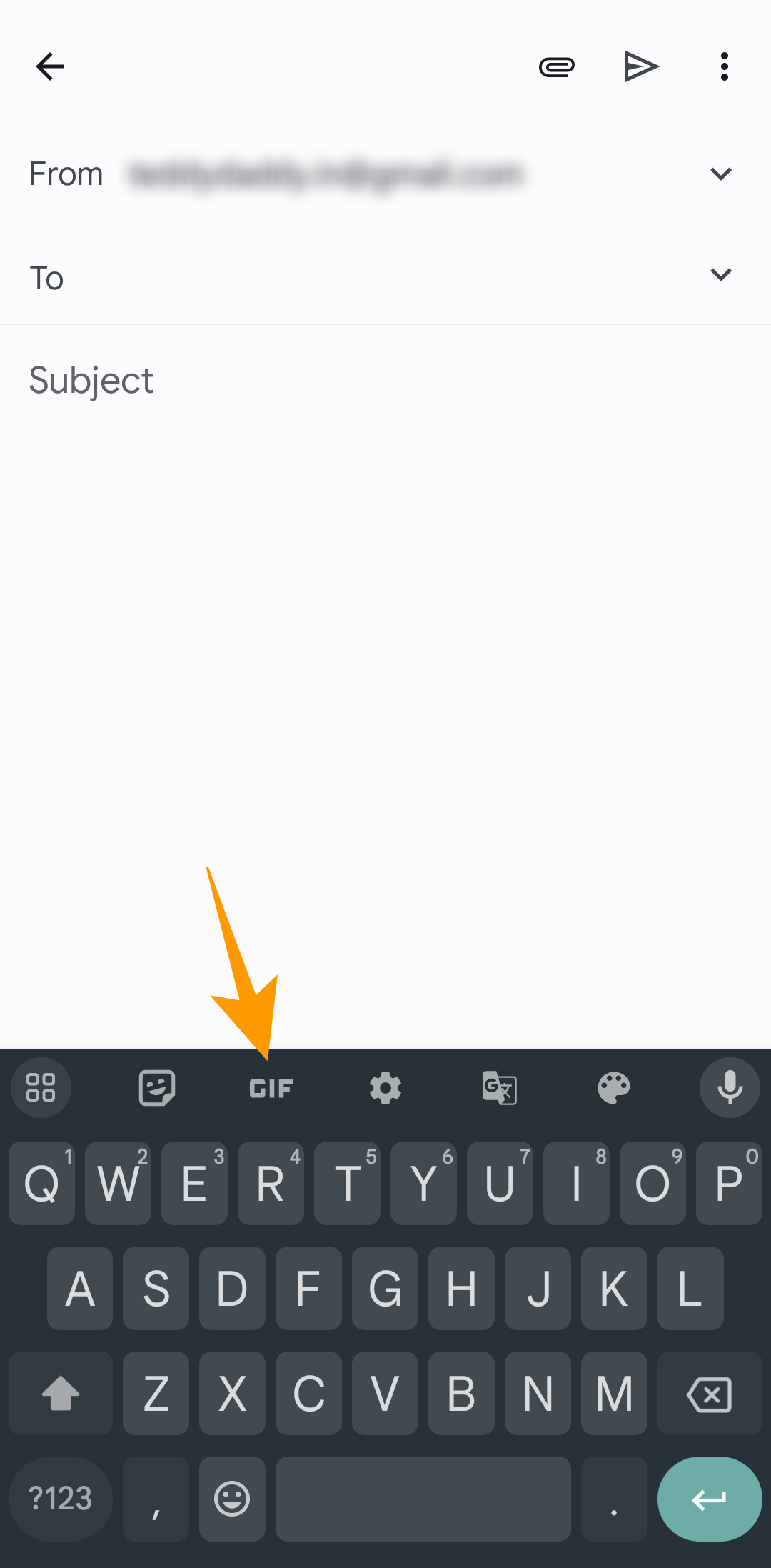 Gmail app compose screen