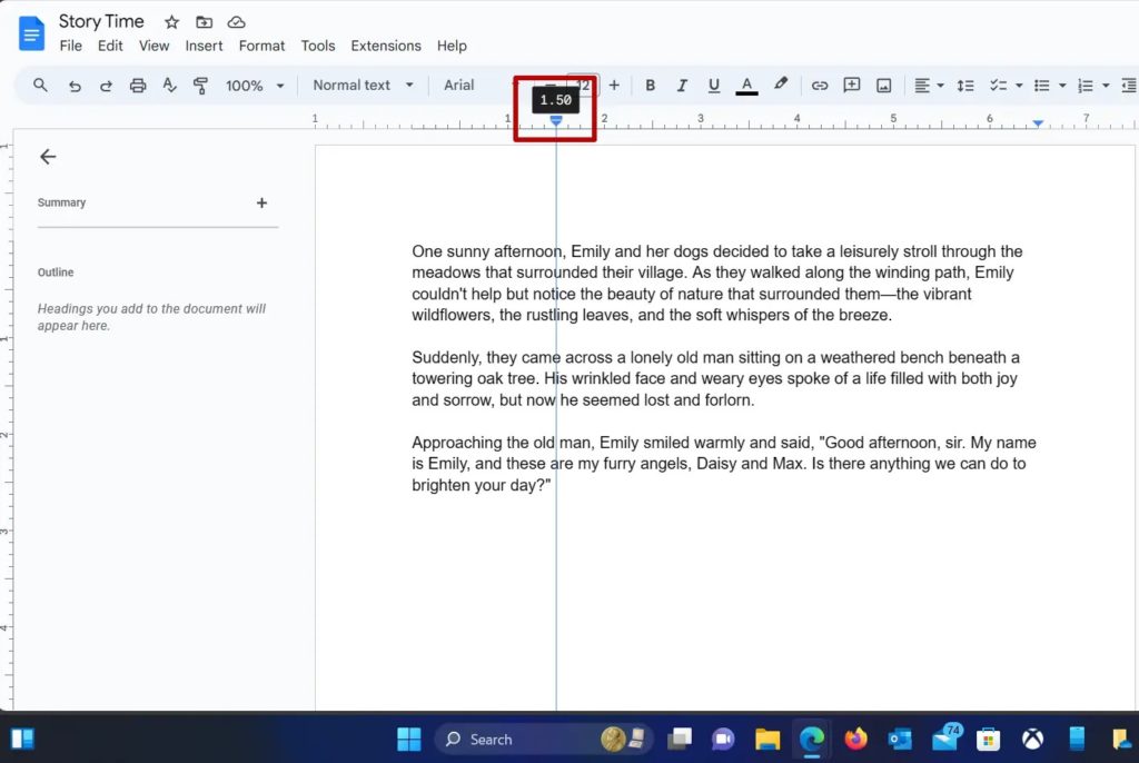 Google Docs Left Ruler