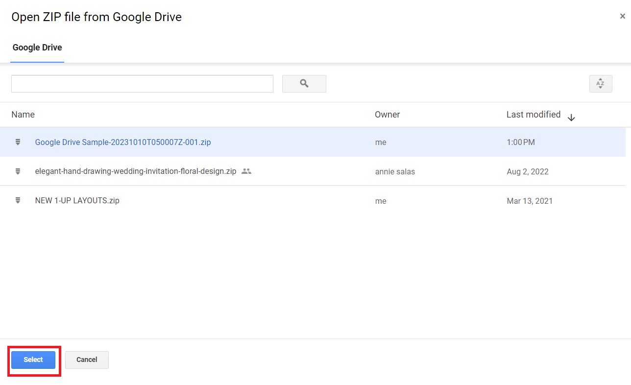 Google Drive Select