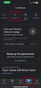 Google Maps Contribute Menu Phone