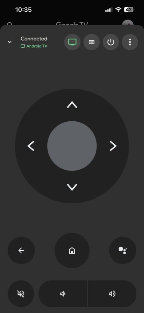 Google TV remote UI