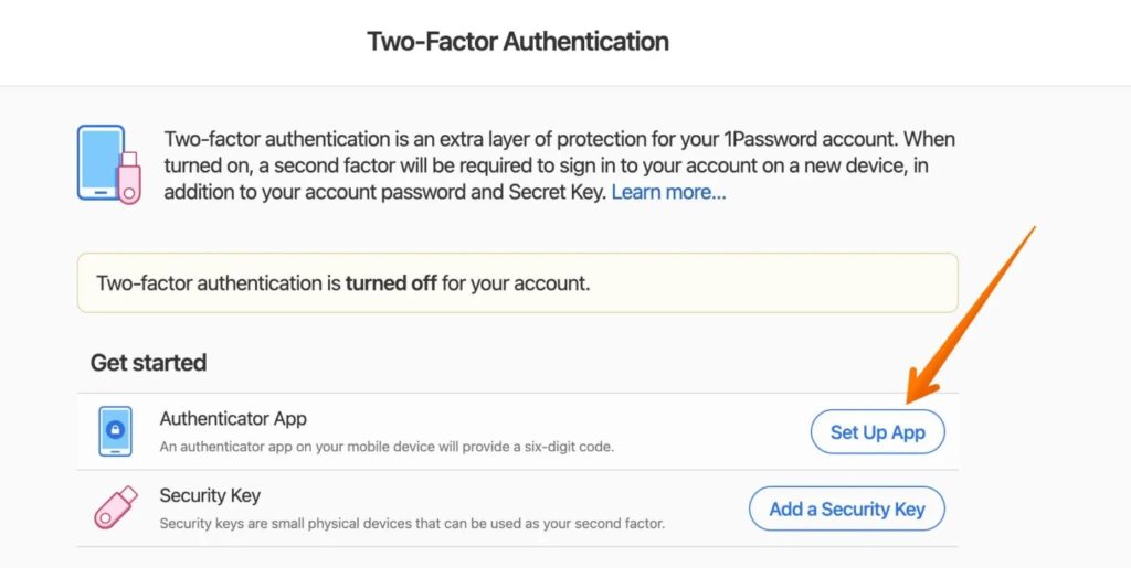 Set Up Authenticator App on 1password