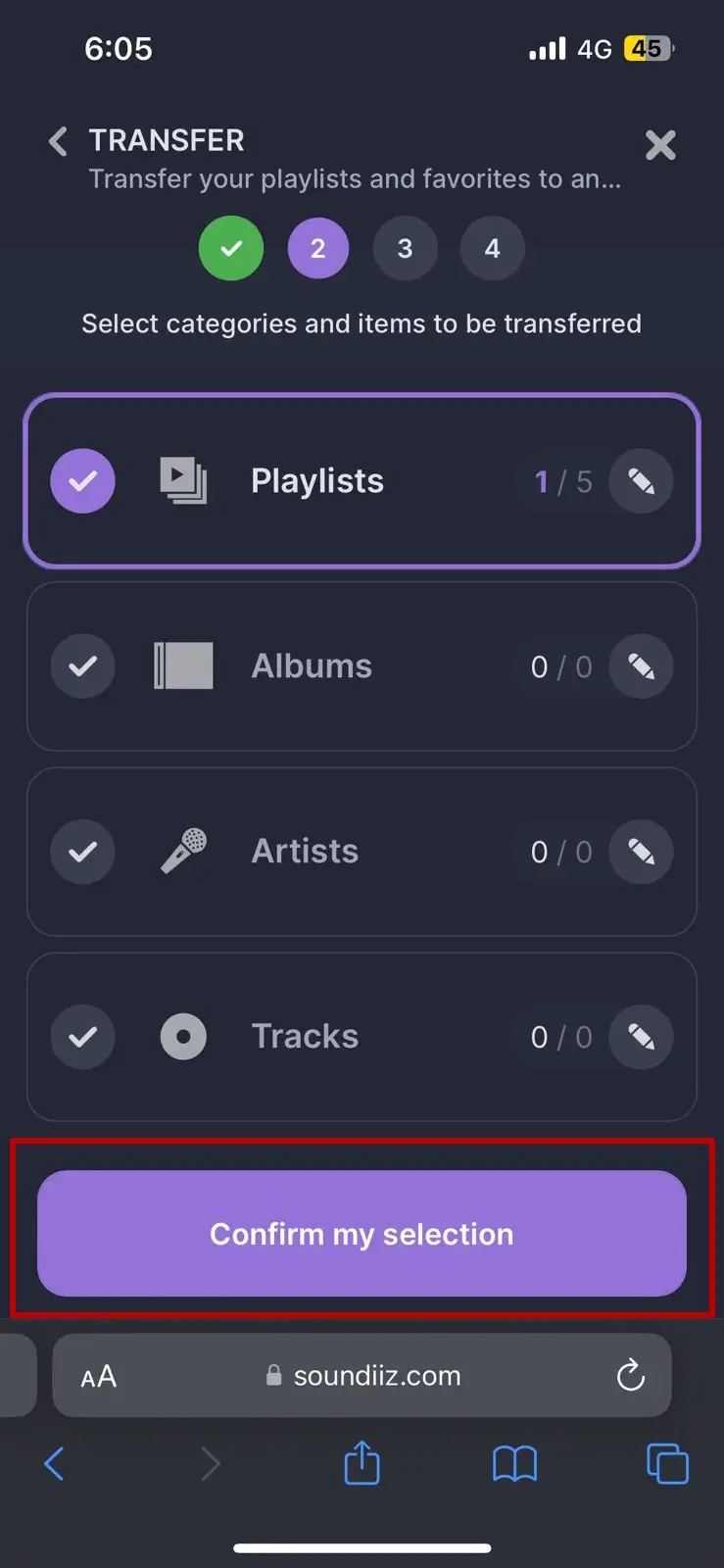Soundiiz Playlist Select