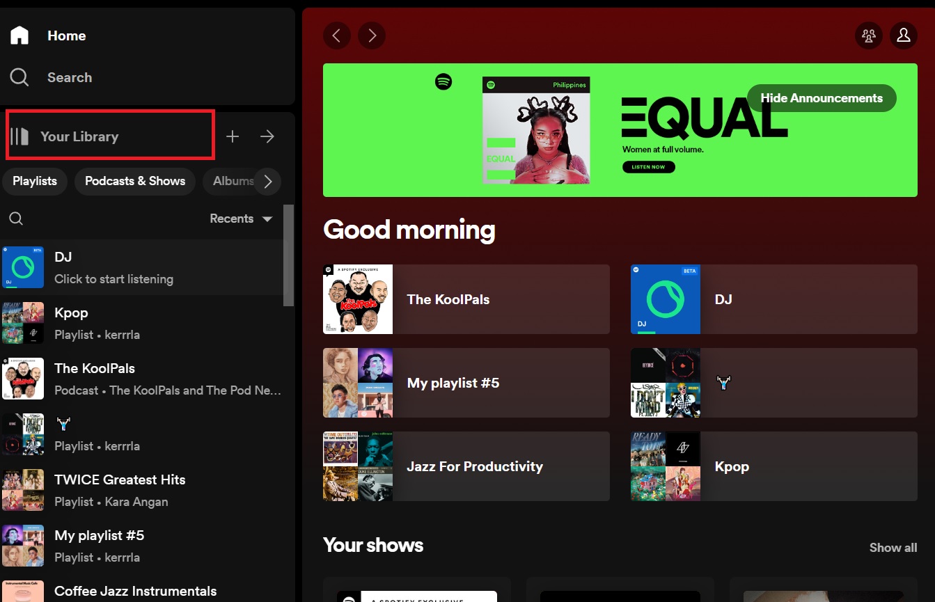Spotify Expand Library