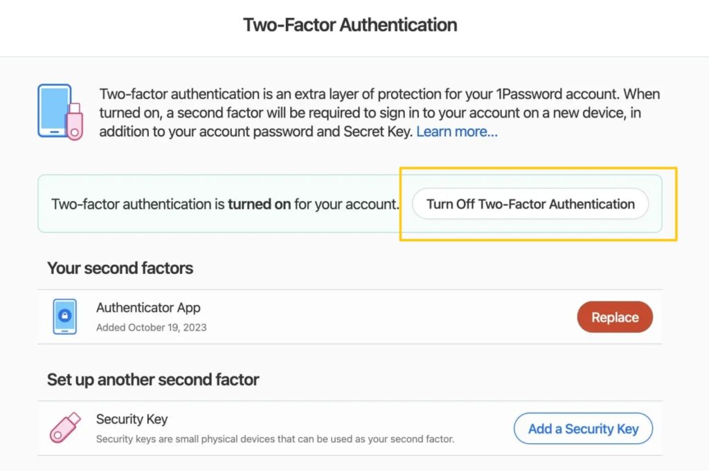 Disable 2FA