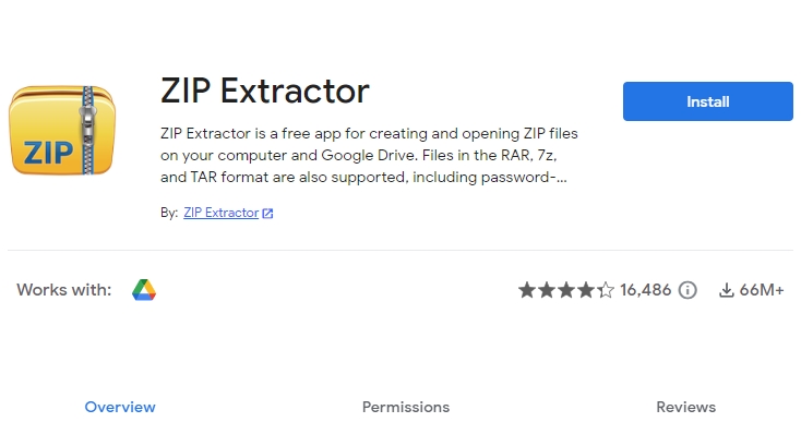 Zip Extractor Listing