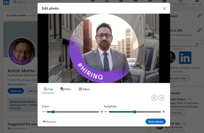 Add headshot to Linked In