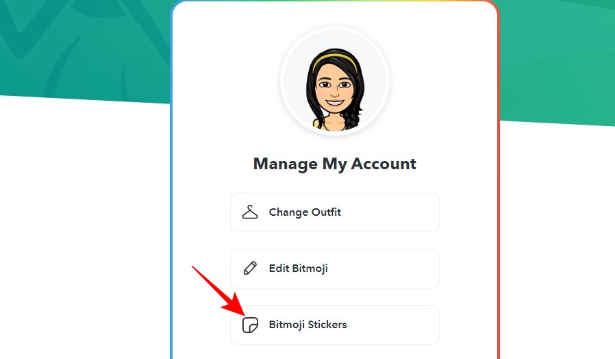 Bitmoji stickers option