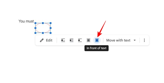 Circle positioning options in Google Docs