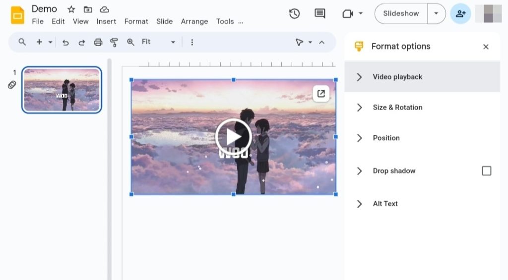 Click Any Option To Expand It Video Google Slide