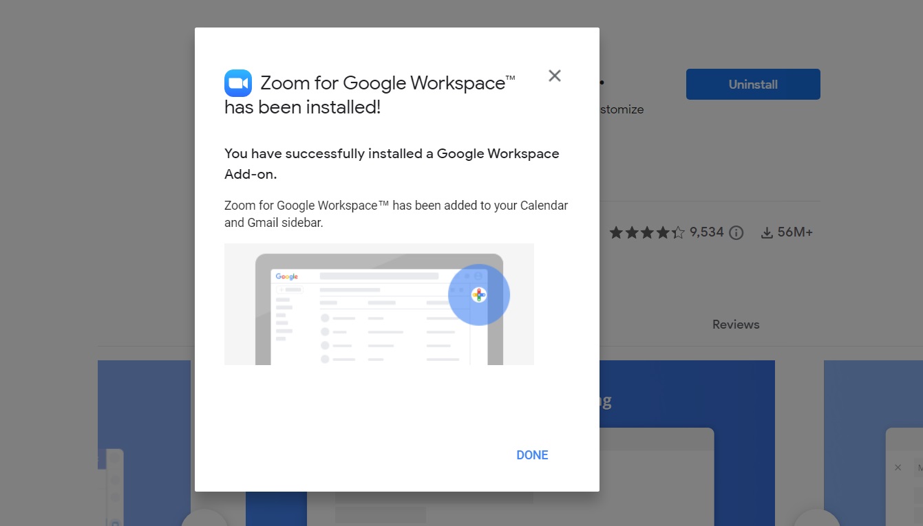 Confirming the installation of Zoom or G Suite
