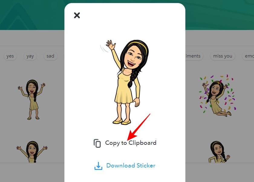 Copy Bitmoji to Clipboard