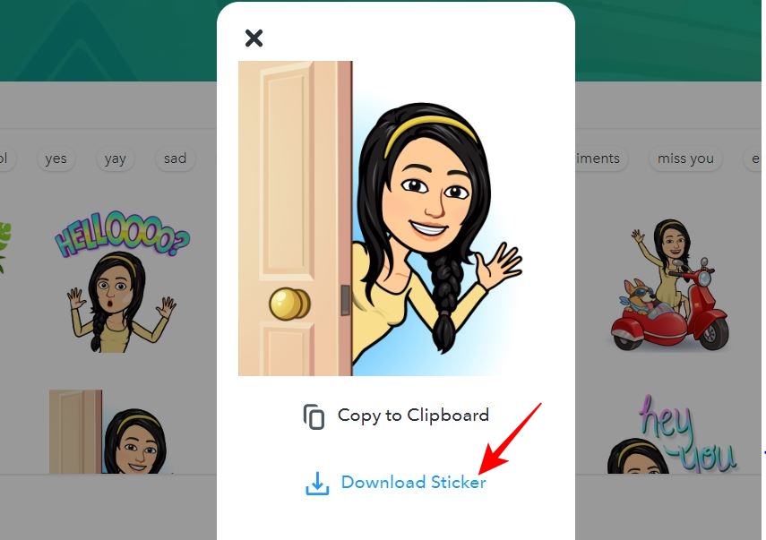 Download bitmoji sticker