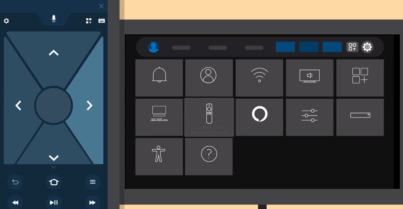 Fire TV App On-screen controls