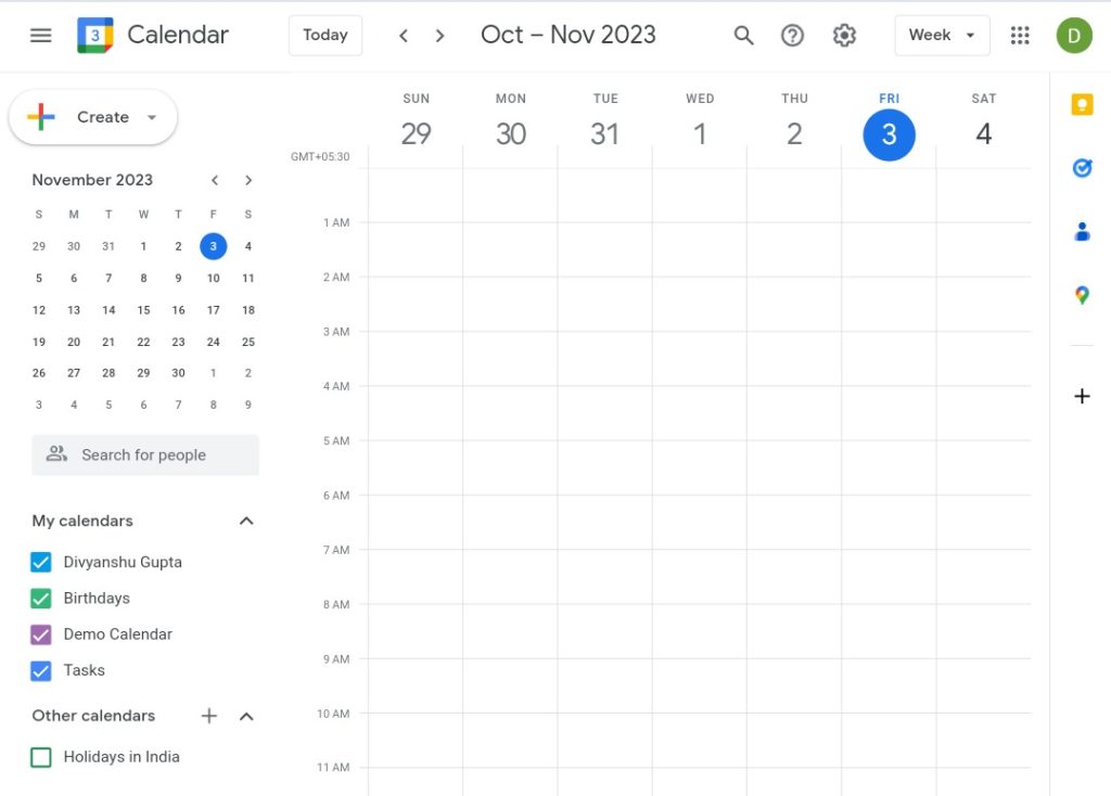 Go to Google Calendar