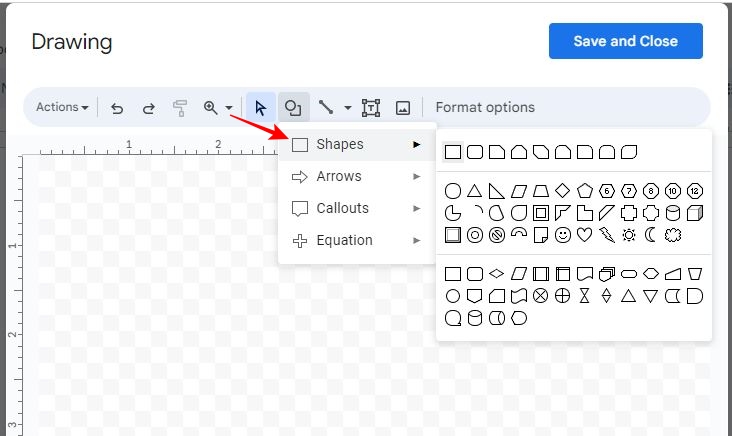 Google Drawings shapes icon