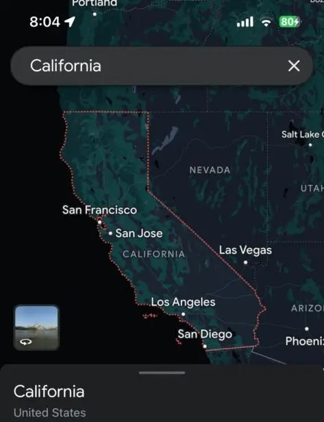 Google Maps States border iOS