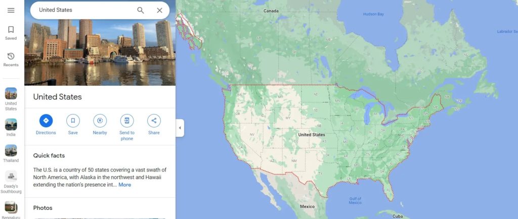 Google Maps US Border