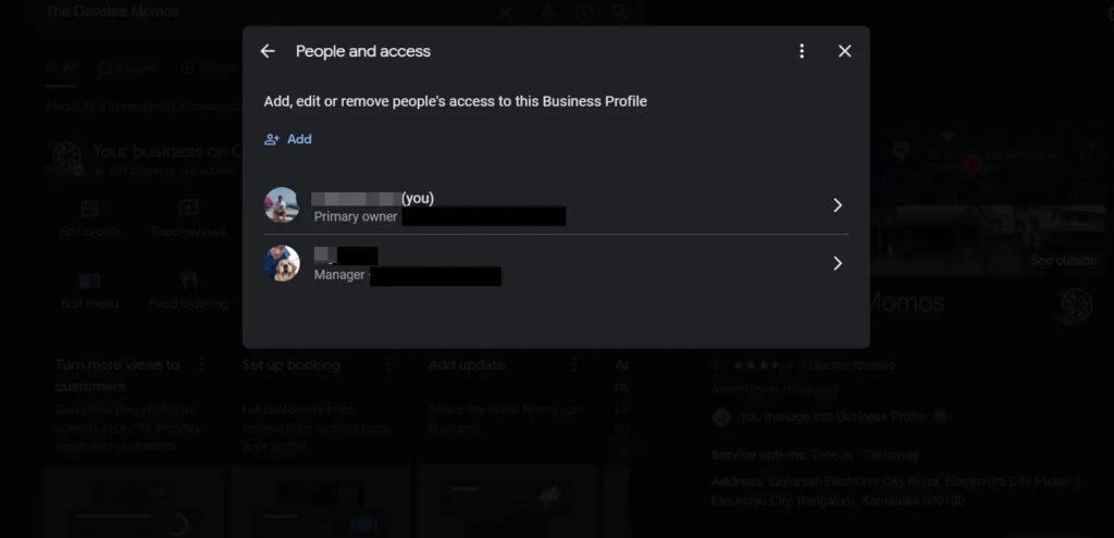 Google My Business Manager Added
