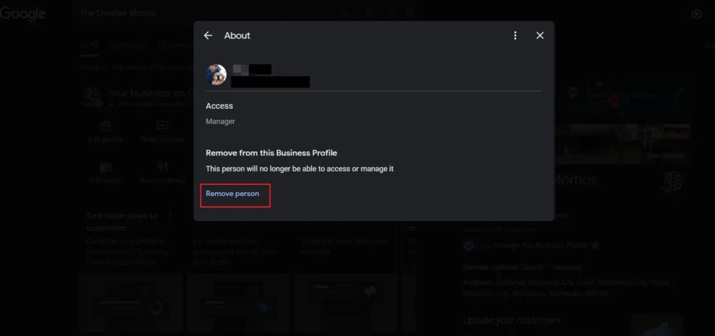 Google My Business Remove Person