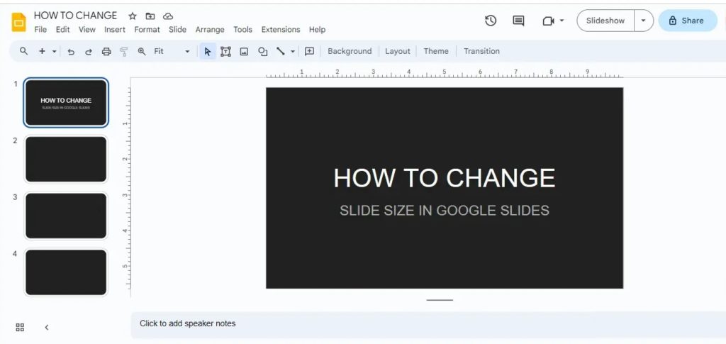 Home Page View of Google Slides