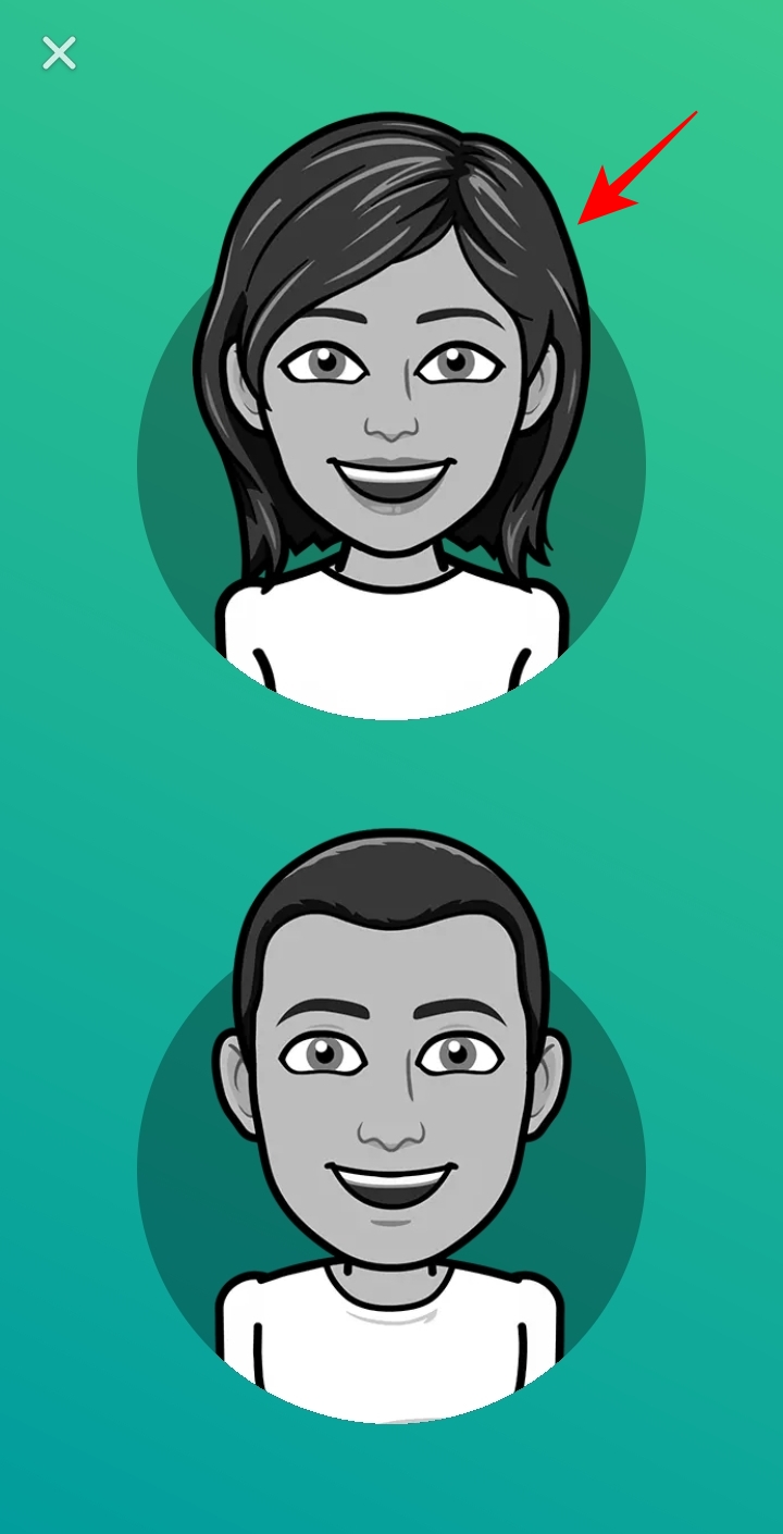 Male and female avatar in Bitmoji