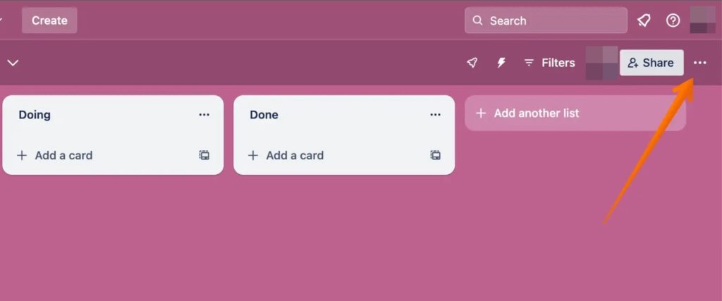 Open Board Settings in Trello