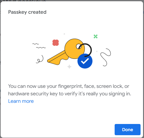 Passkey Created