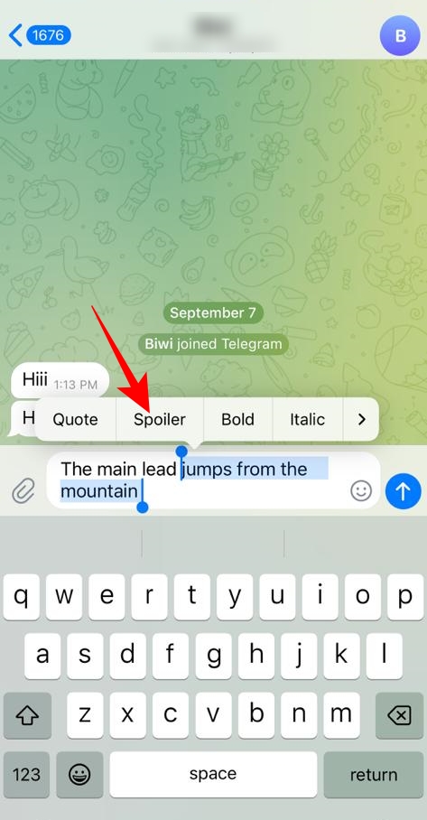 Spoiler styling option on iPhone