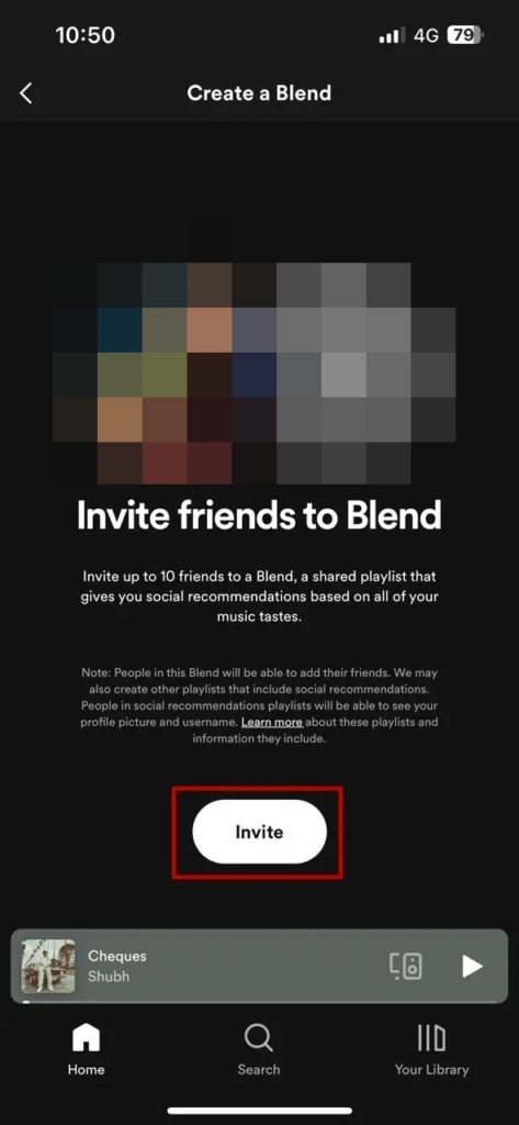 Spotify Mobile Blend Invite