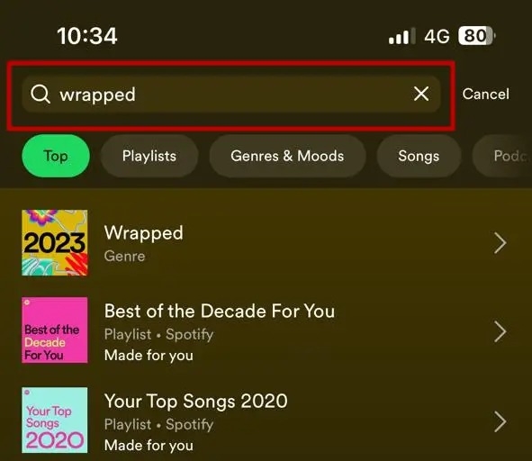 Spotify Mobile Search Wrapped
