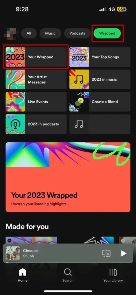 Spotify Mobile Wrapped Menu