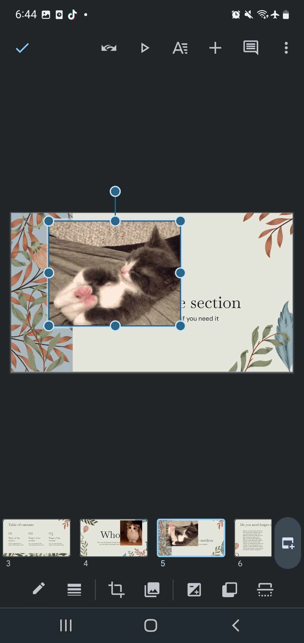 Successful GIF uploaded to Google Slides mobile