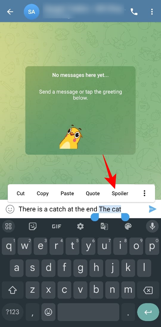 Telegram Android app Spoiler styling