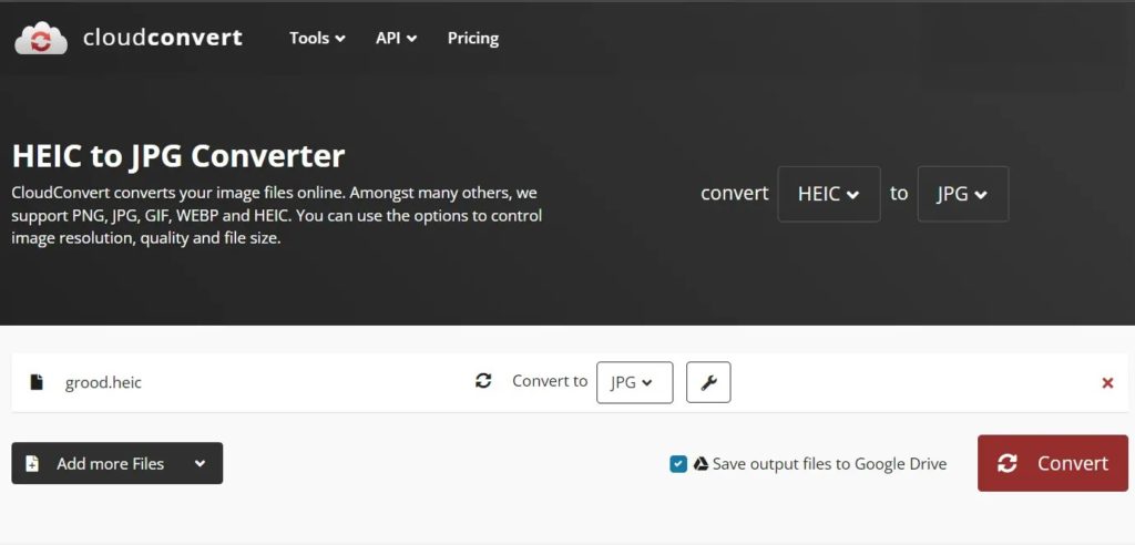 Convert heic to jpg cloudconvert