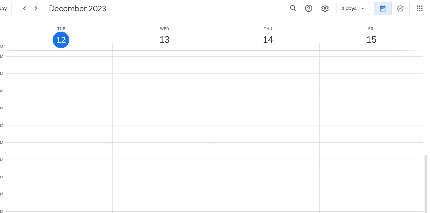 4-day calendar in Google Calendar