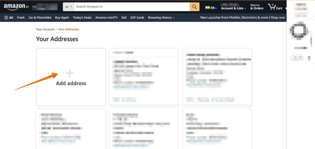 Add New Address In Amazon Account