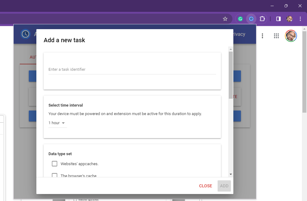 Add New Task Chrome Extension
