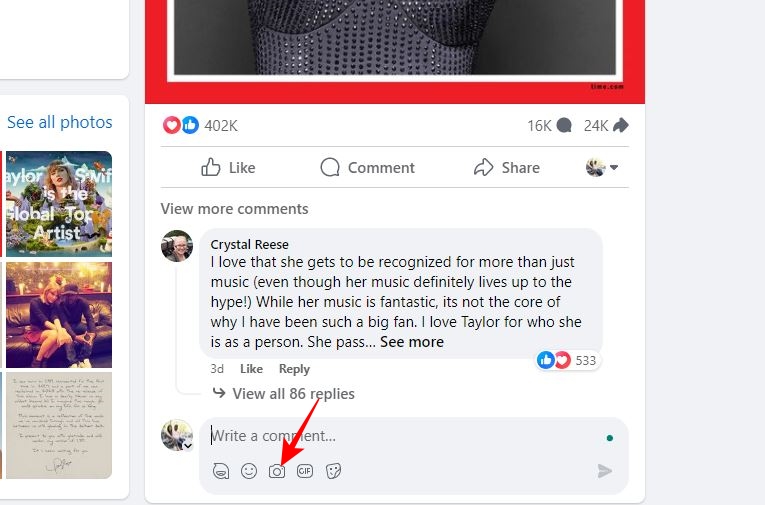 why can't people comment photos on my facebook post